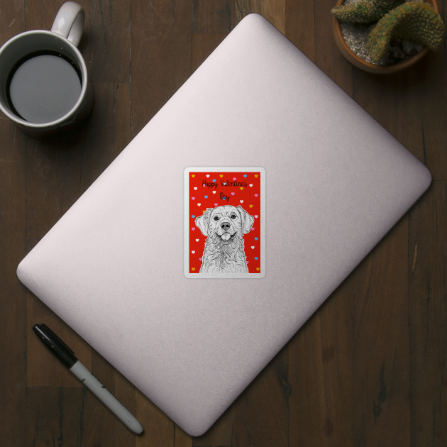 Retriever Dog Valentine's Greeting by AdamRegester